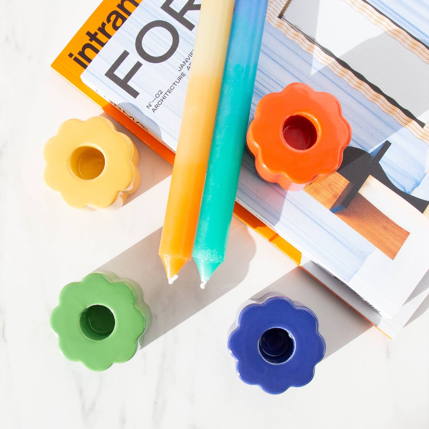 Porte Bougie Fleur Verte Helio Ferretti Vue 4