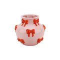 Vase - Vase à Fleurs Rubans - Rose/Orange - 14,5x14,5x13cm
