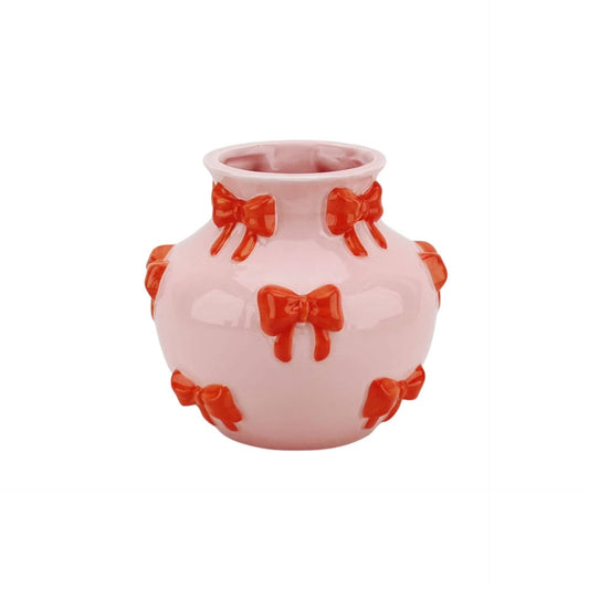Vase - Vase à fleurs Rubans - Rose/Orange - 14,5x14,5x13cm