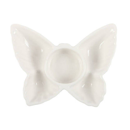 Porte-bougie chauffe-plat papillon blanc