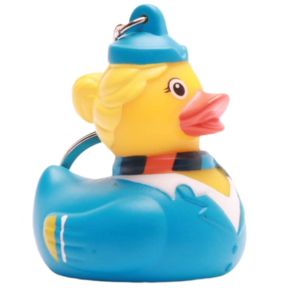 Blonde Flight Attendant Duck Keychain