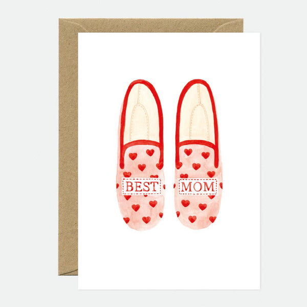 "Best Mum" Slippers Greeting Card