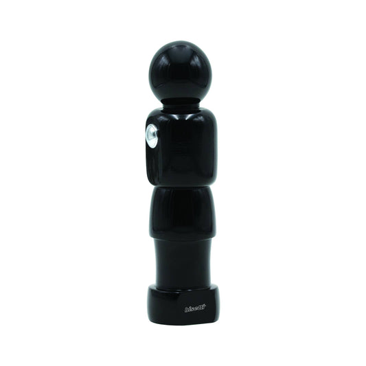 "Calcetto" spice mill in glossy black lacquered beechwood