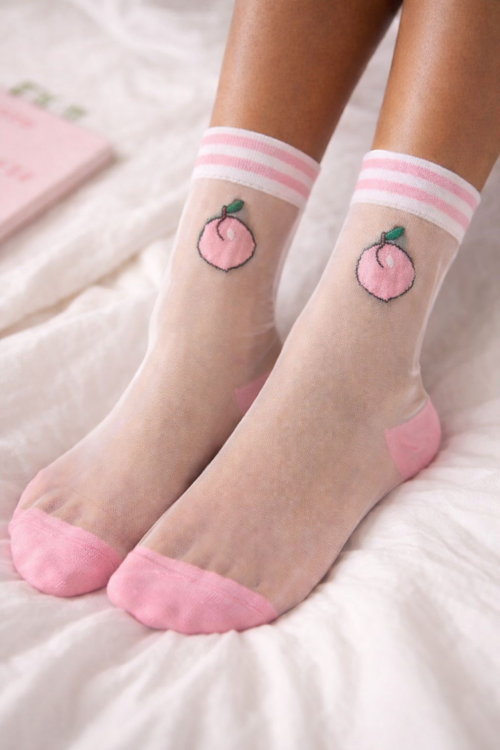 Chaussettes Transparentes Pêche