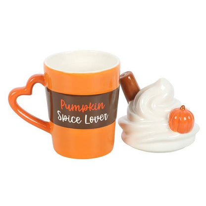 Autumn Spiced Pumpkin Mug with Lid