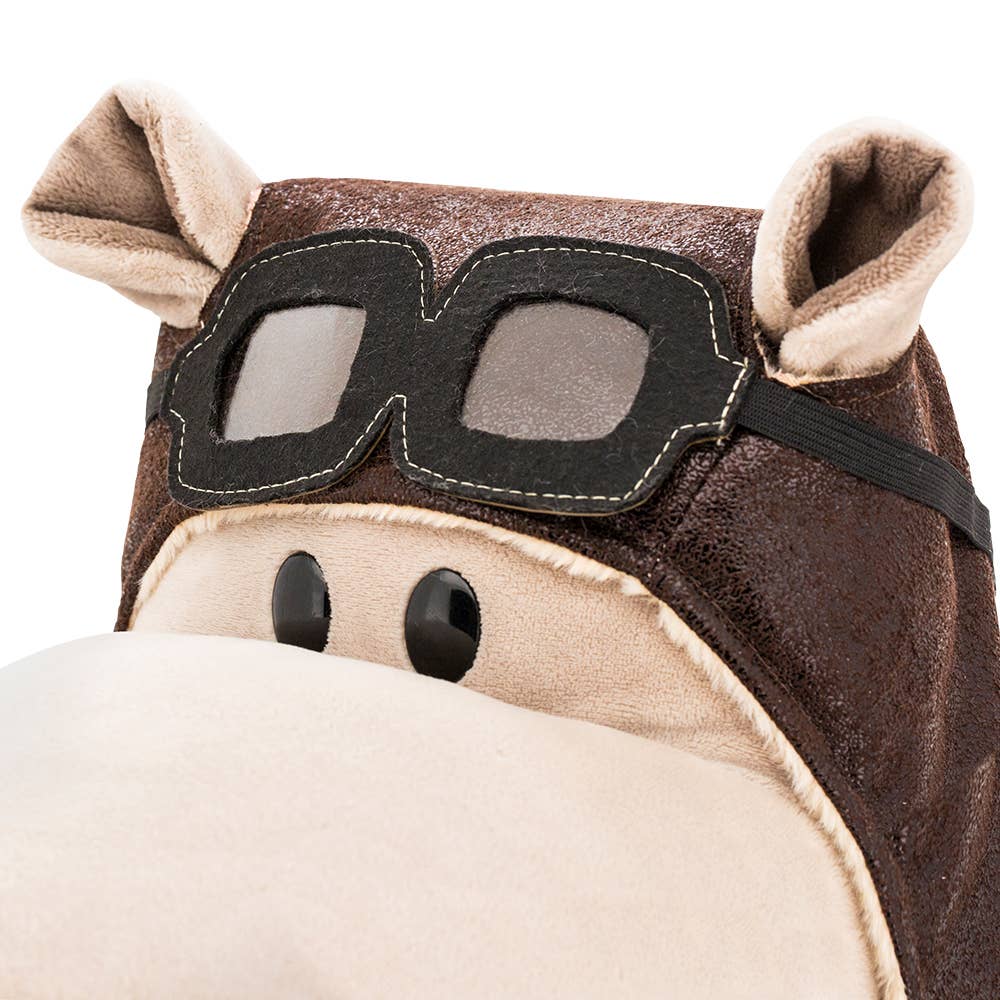 Peluche arancione Life Po l'ippopotamo aviatore