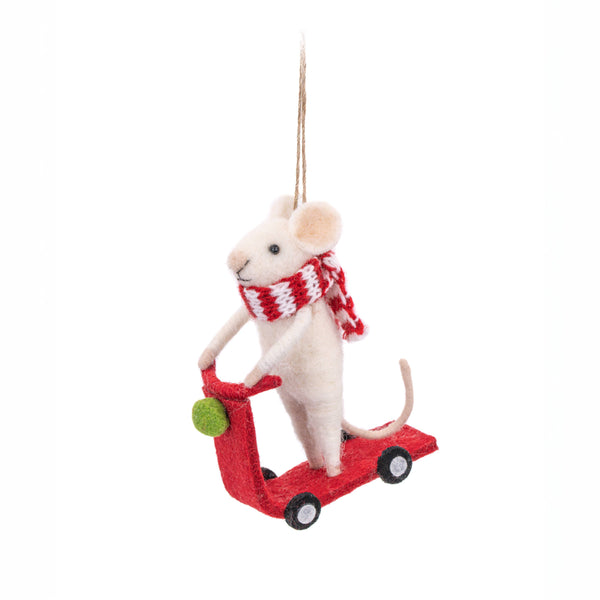 Elegant Scooter Mouse Hanging Decoration