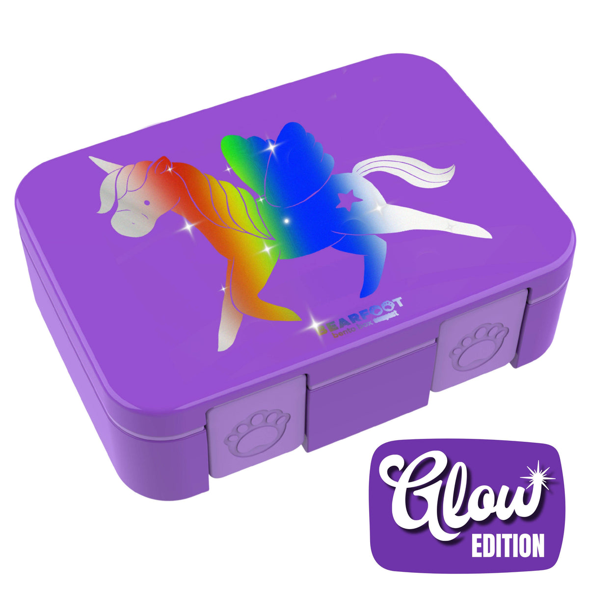 Lunch box with compartments, lightweight & leak-proof - Unicorn GLOW