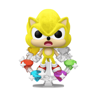 Pop! Plus Super Sonic avec Emeraudes (Flocked)