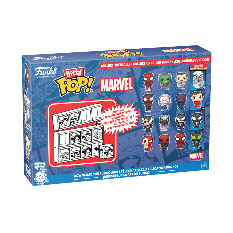 Bitty Pop! Spider-Man 4-Pack Series 2 – packaging officiel Funko