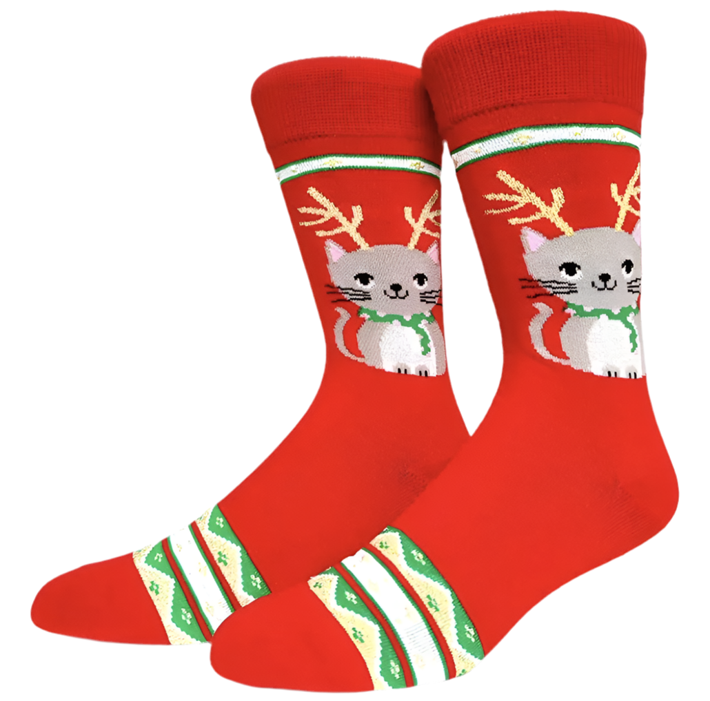 chaussettes chat de noel mrcol