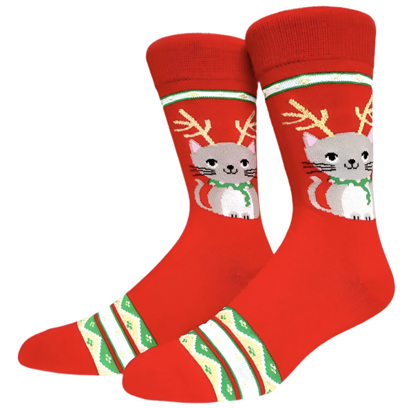 chaussettes chat de noel mrcol