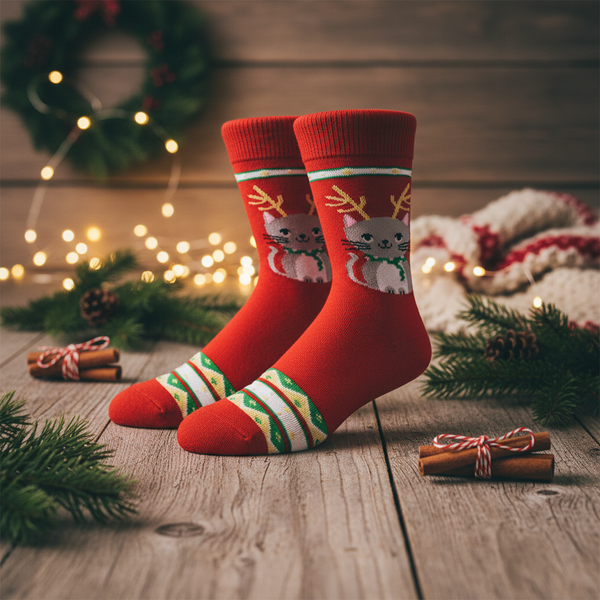 Christmas Cat Socks