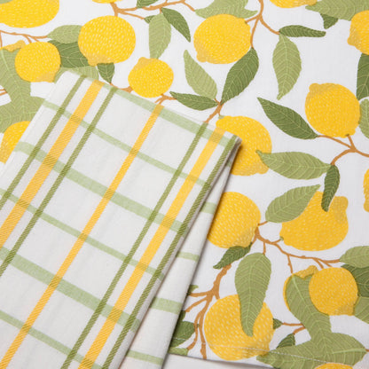 Set of 2 Lemons dish towels