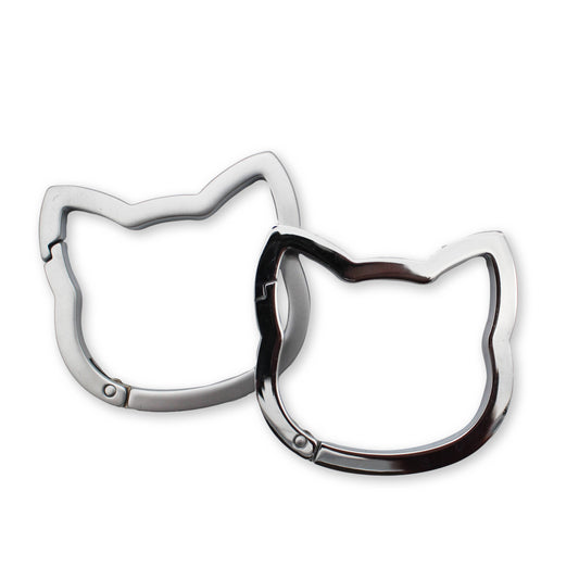 Katzenkarabiner-Set – Silber