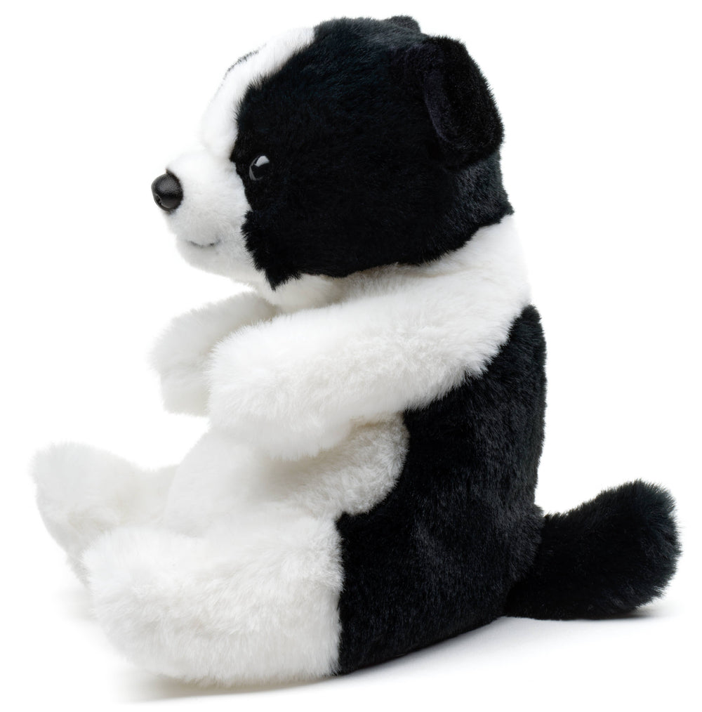 Peluche Border Collie, Assis, Style Kawaii, 17 cm (Hauteur)