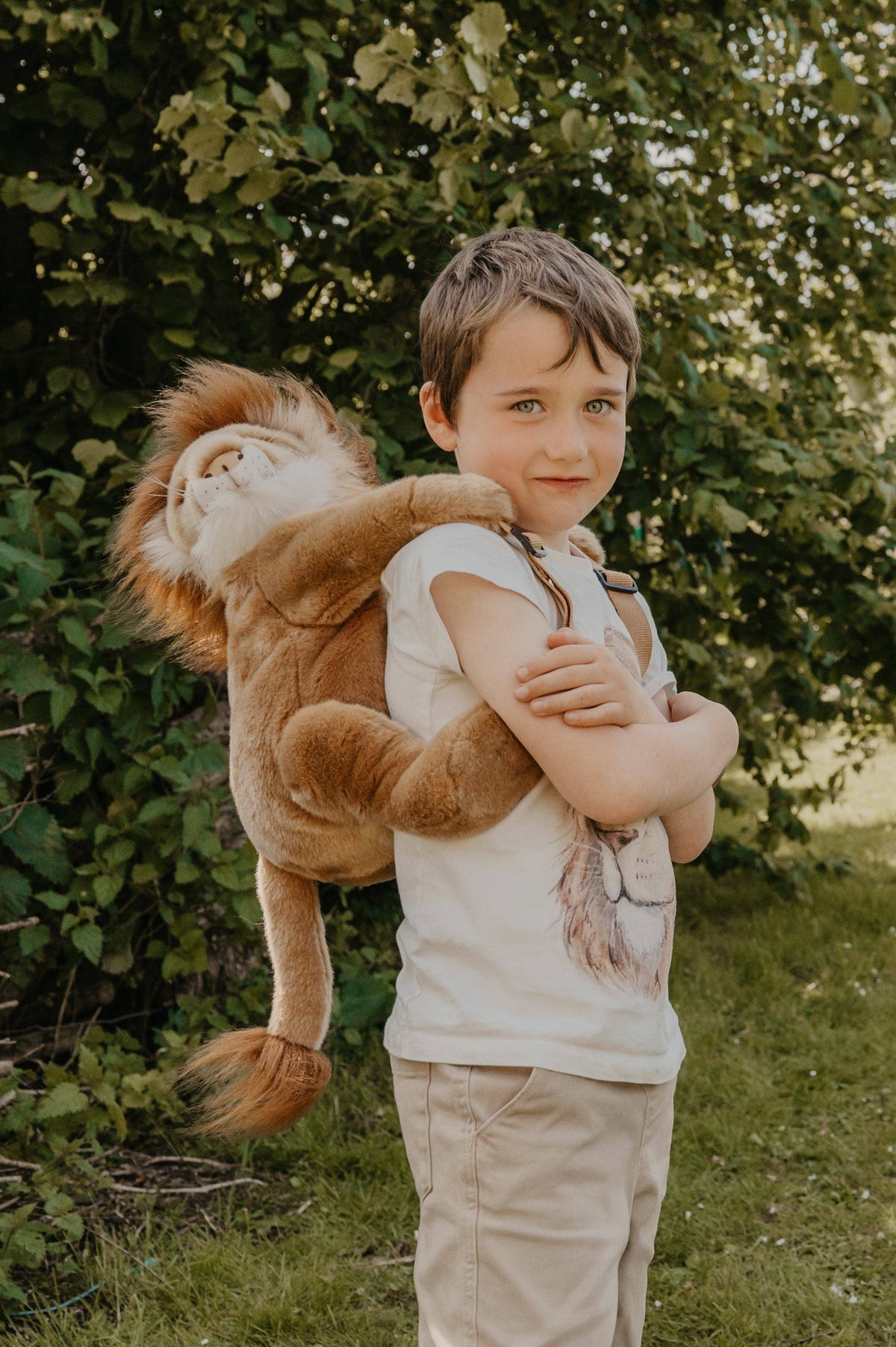 Sac à dos peluche enfant lion