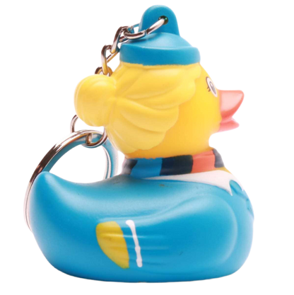 Blonde Flight Attendant Duck Keychain
