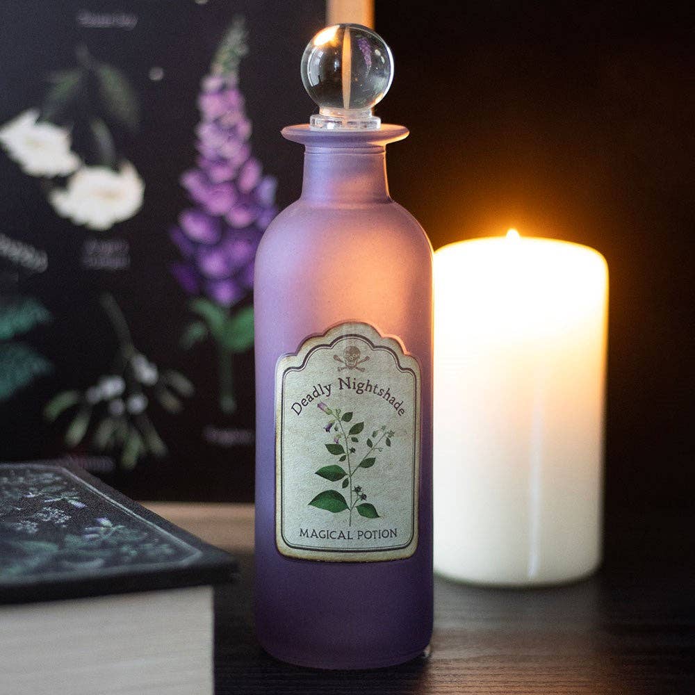 Flacon de potion décoratif en verre — belladone mortelle