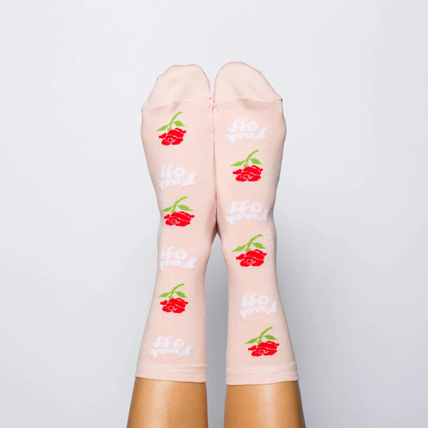Pink “Fuck Off” Socks