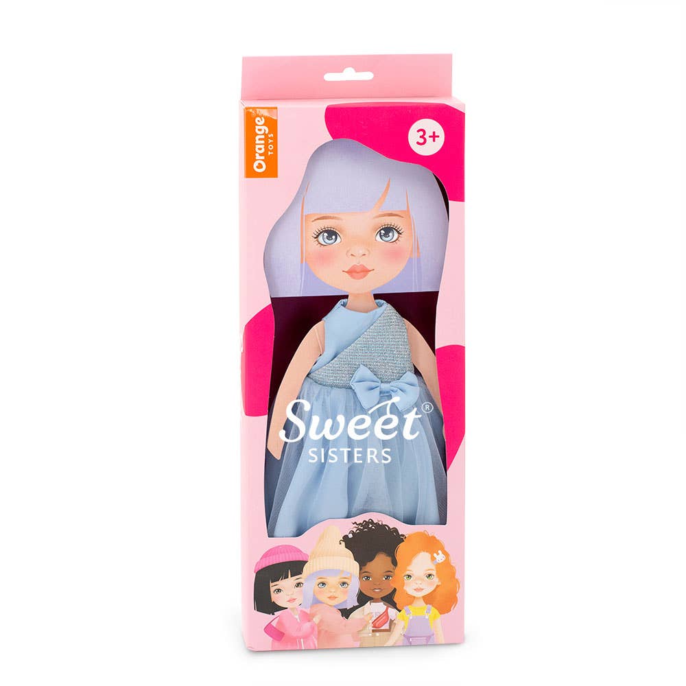 Completo di abbigliamento: abito in raso blu - 28 cm