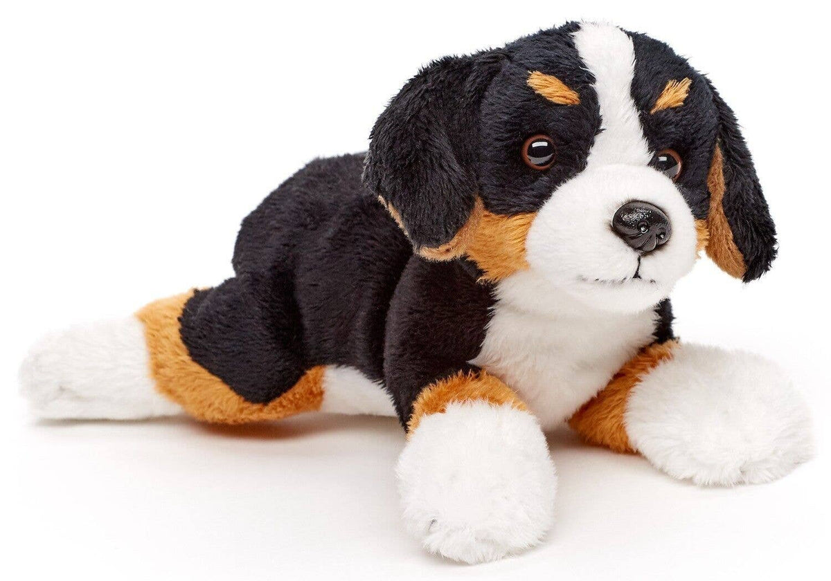 Peluche a forma di cane da montagna bernese sdraiato