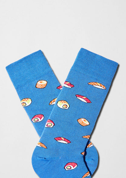 BeJapan Sushi - Chaussettes 100 % coton biologique: Bleu / 36/40