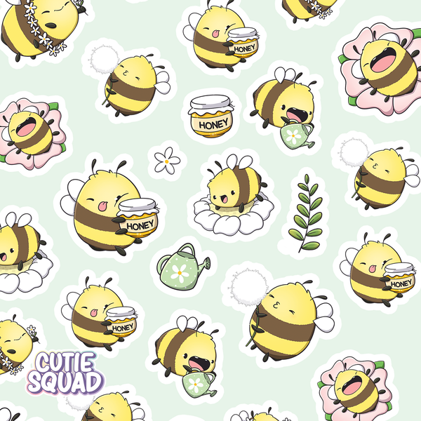 Flowery Bee Sticker Sheets