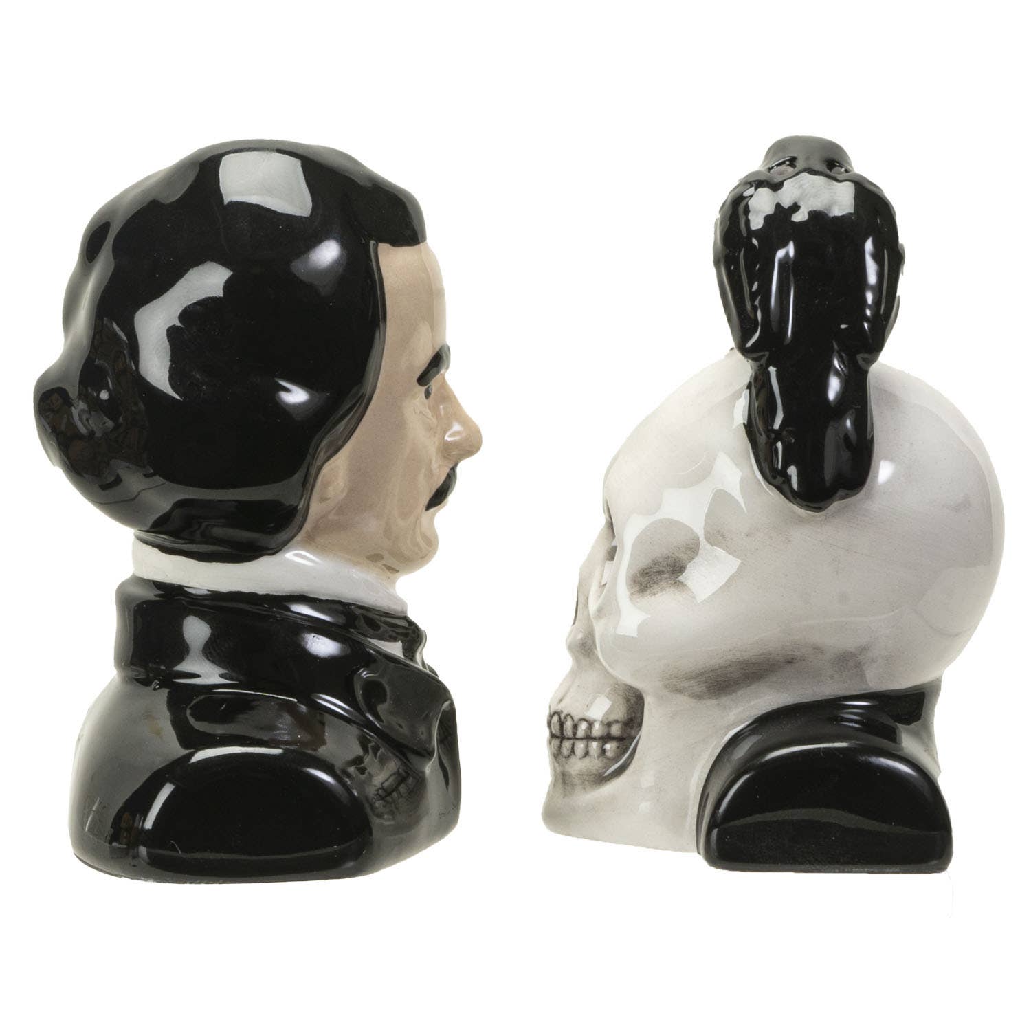 Edgar Allan Poe ceramic salt and pepper shaker set