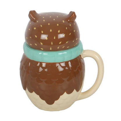Mug with lid Oliver the owl