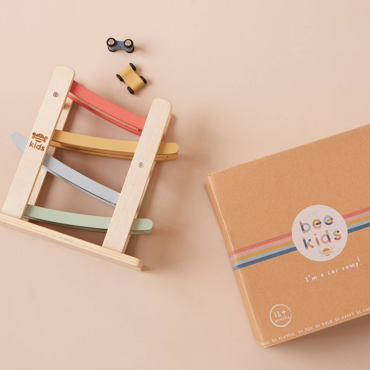 Jeu Jouet de Rampe de Voiture pour Enfants en Bois