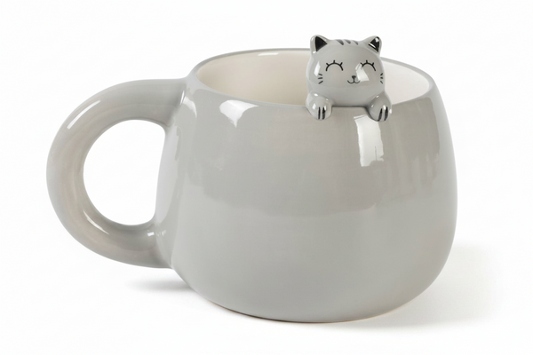 Mug avec Figurine Chat gris