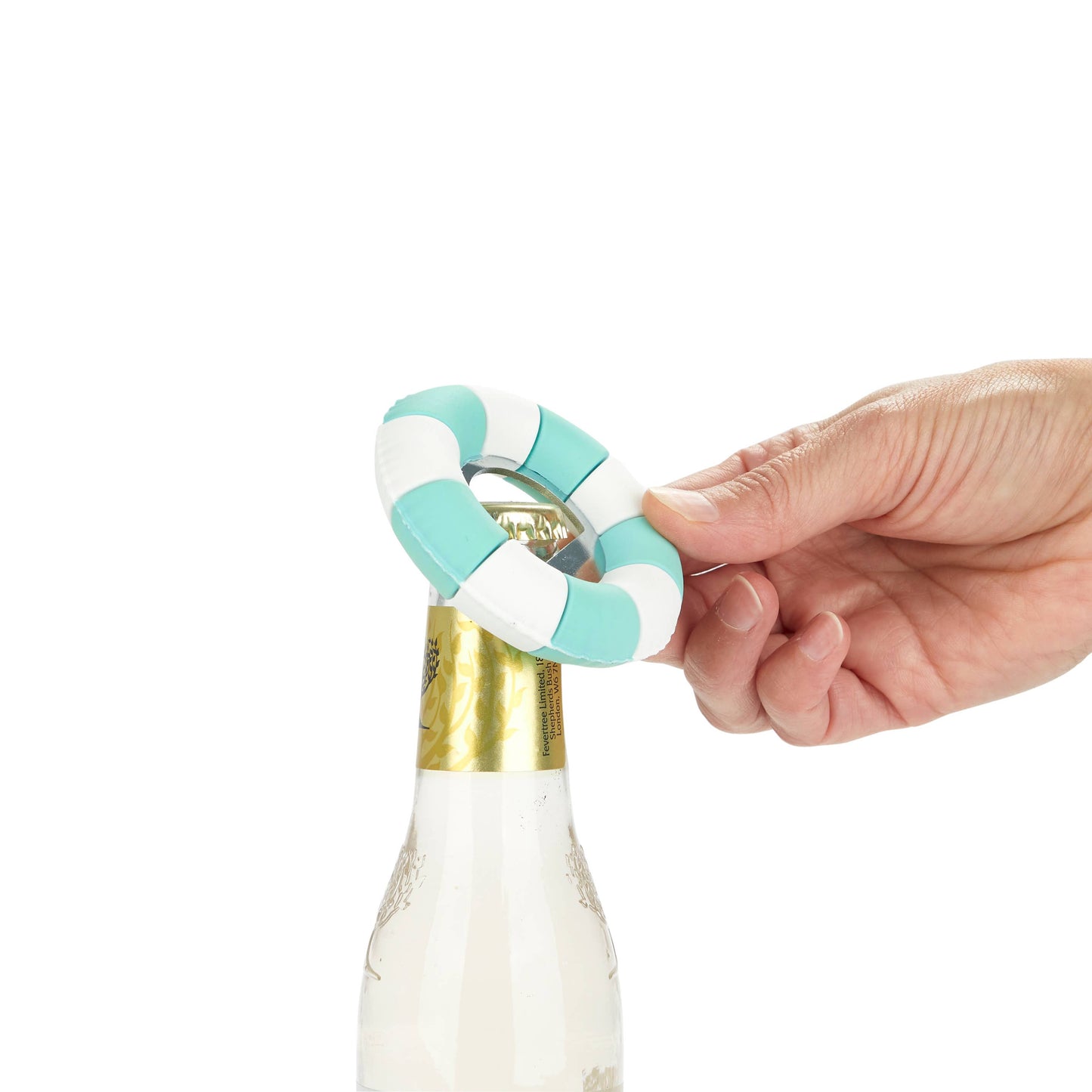 Bottle opener, Floats, turquoise, plastic/metal