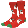 Weihnachtselfen-Mops-Socken