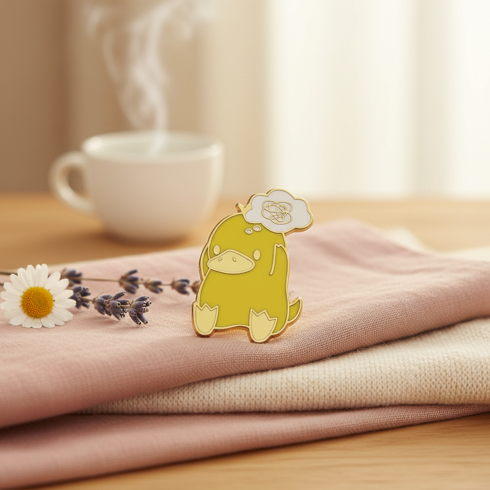 Pin's Canard Jaune Embrouillé
