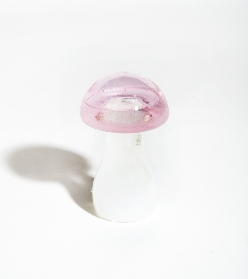 Mushroom storm glass - pastel pink