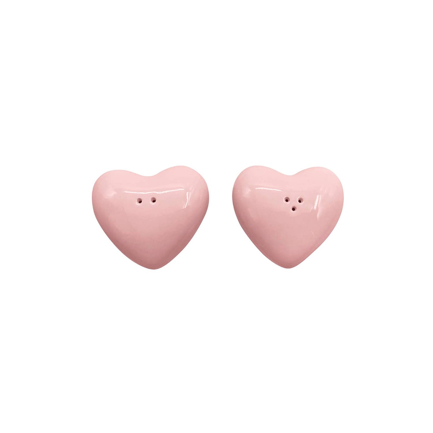 Pink heart salt and pepper set L7 W6.5 H2cm
