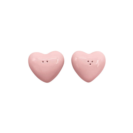 Pink heart salt and pepper set L7 W6.5 H2cm