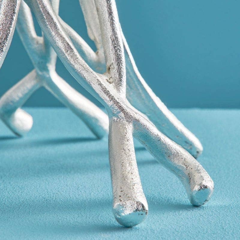 Roots Candlestick Silver, Aluminum, 25 x 22 x 63.5 cm