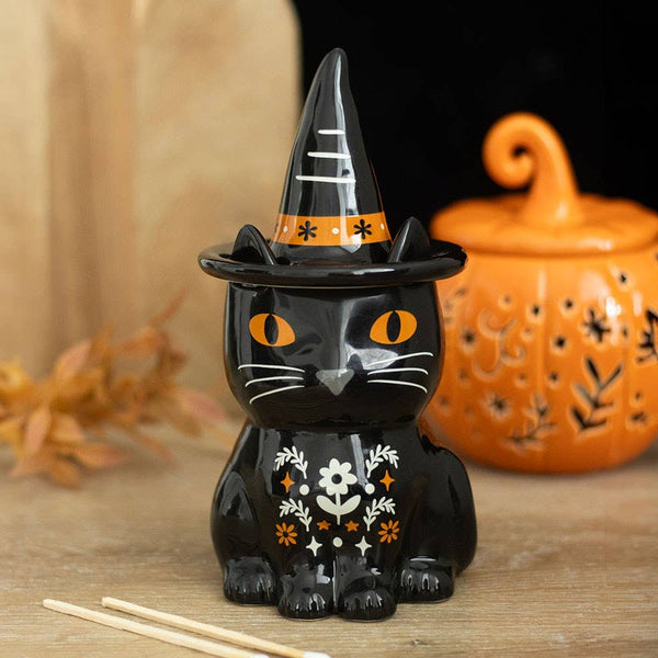 Frightful Folk Black Cat Halloween Oil Burner