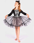 Robe squelette avec serre-tête 122-128 cm 6-8 ans