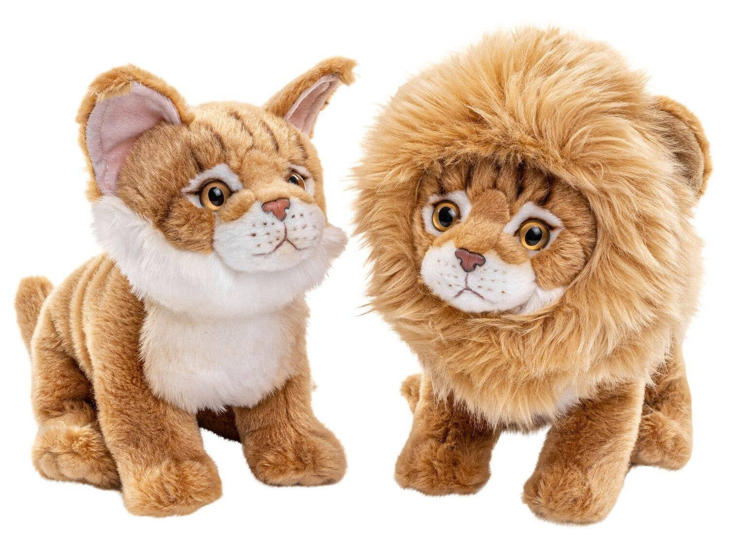 Peluche chat Maine coon avec crinière de lion amovible Uni Toys