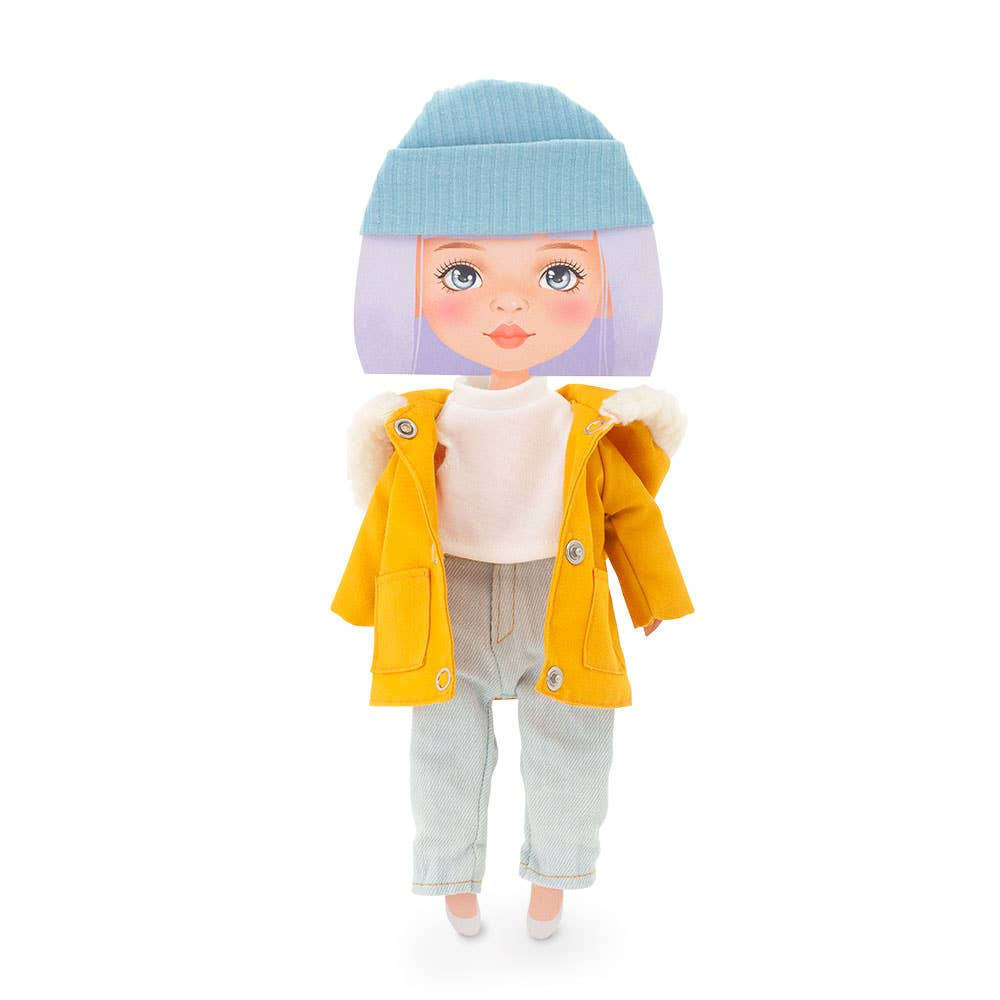 Clothing set: mustard parka for 28cm doll