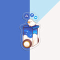 Autocollant Canard Blanc Mr Duck et Bac de Recyclage