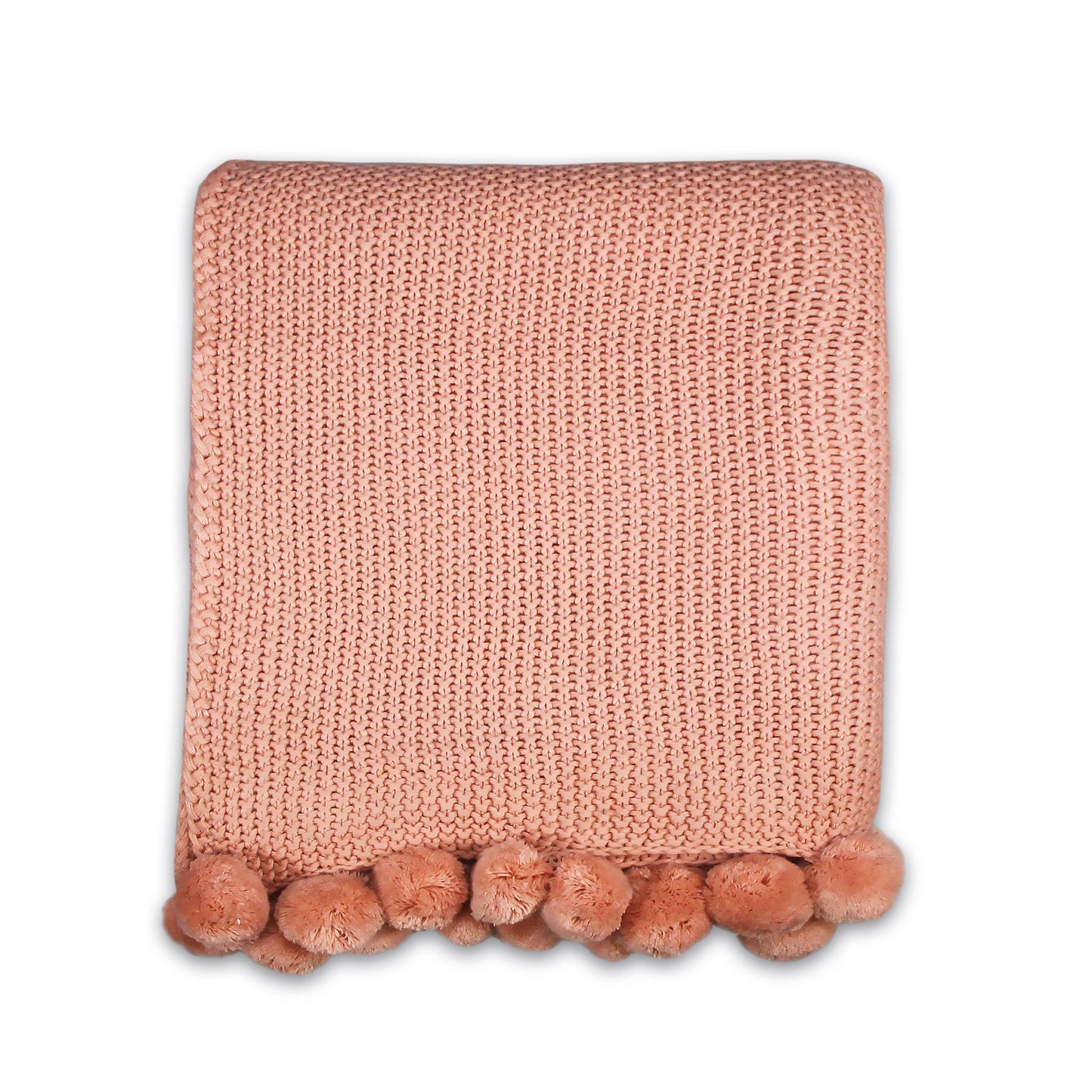 Plaid Pompon rose - 125 x 150 cm