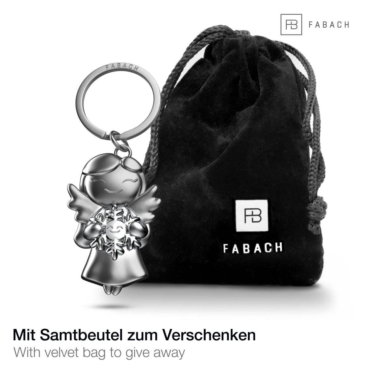 Guardian angel "star" keychain - lucky angel with snowflake - lucky angel charm