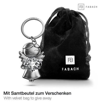 Guardian angel "star" keychain - lucky angel with snowflake - lucky angel charm