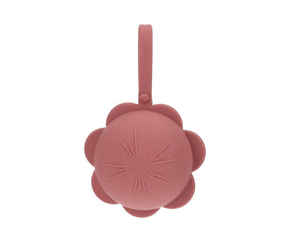 Porte-sucette en silicone Fleur brique