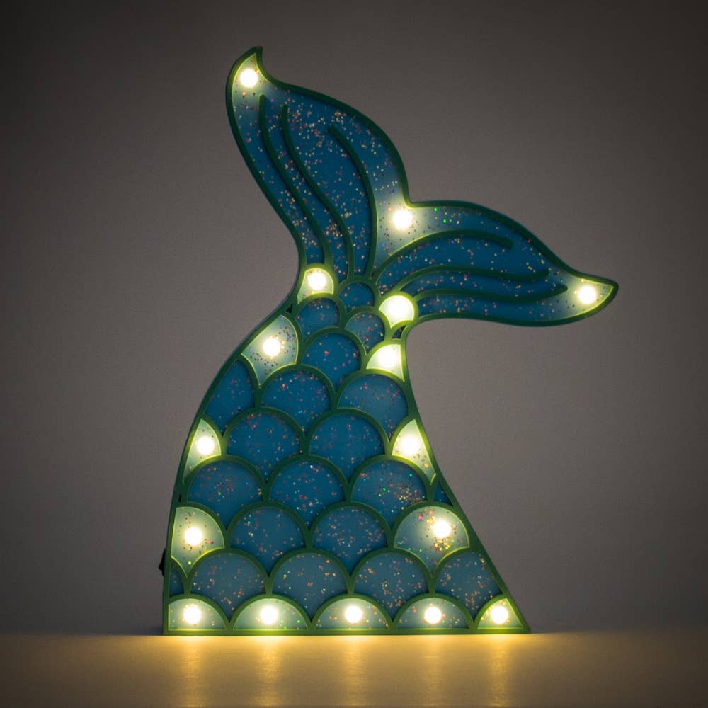 Figurines Lumineuses en Bois Sirène & Coquillage