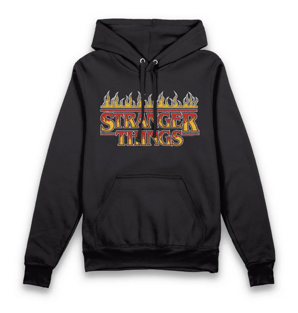 Hoodie adulte Stranger Things logo flammes